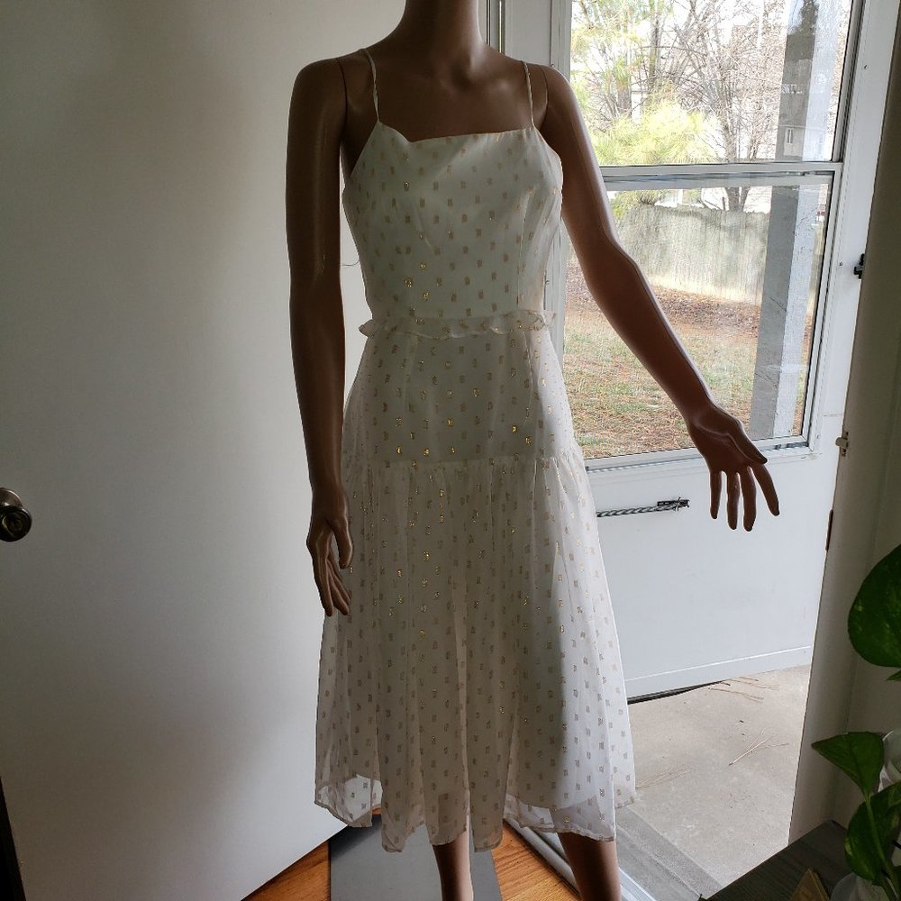 NWOT Cooper street white and gold dress